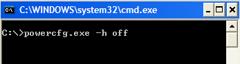 “powercfg.exe -h off”