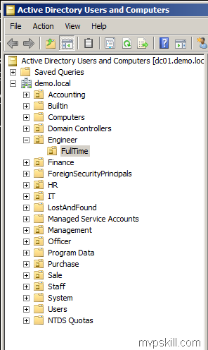 วิธีการสร้าง OU, บน Active Directory, การสร้างและการใช้งาน Organizational Unit