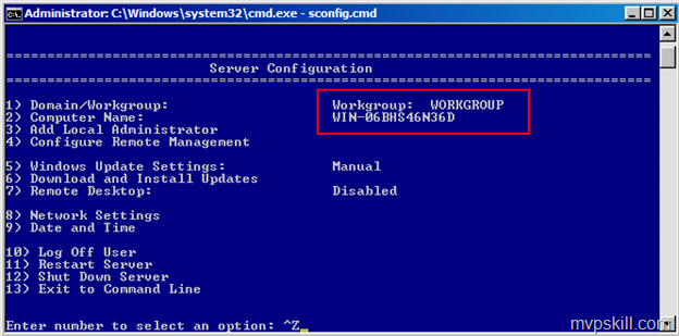 ติดตั้ง Active Directory บน Server Core