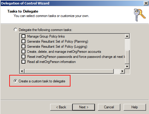 การ Delegate Reset Password / Unlock User Account