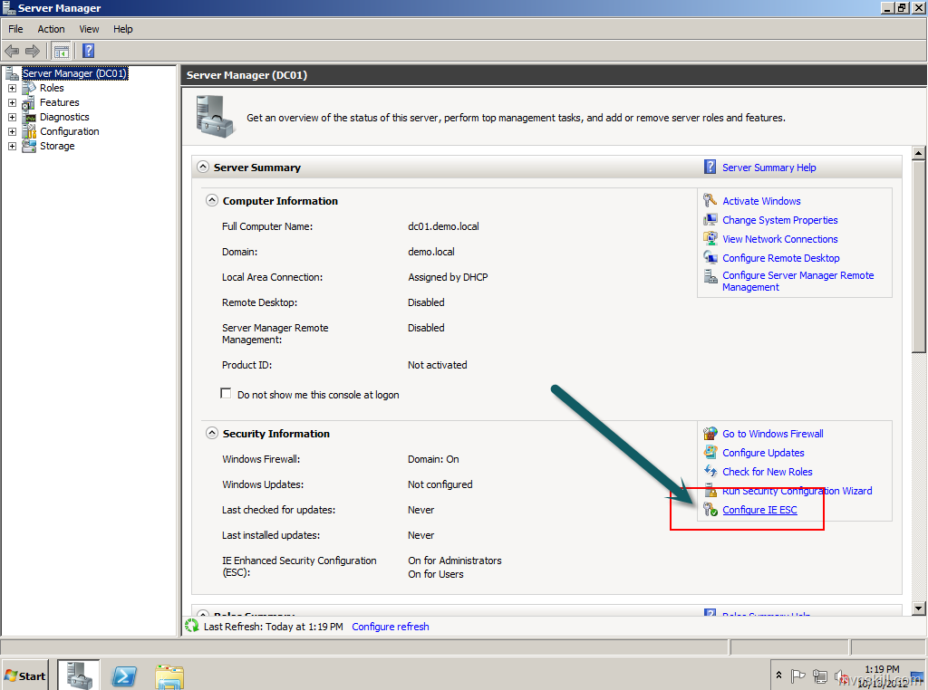 วิธีปิดการแจ้งเตือนน่ารำคาญ Internet Explorer Enhanced Security Configuration