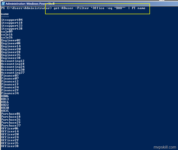 PowerShell คำสั่งเพื่อเปลี่ยน Password ของ Users  จำนวนมาก