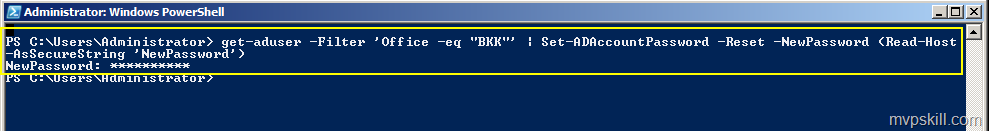 PowerShell Change Password, คำสั่งเพื่อเปลี่ยน Password ของ Users  จำนวนมาก PowerShell