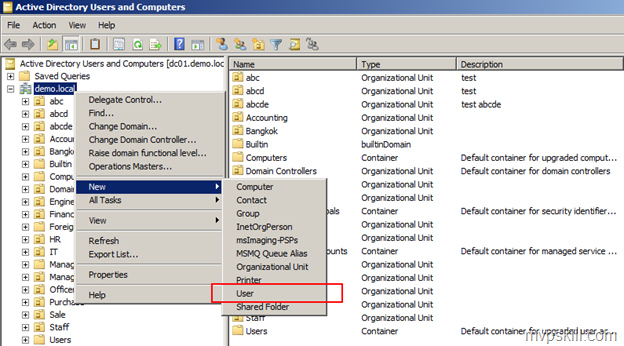 ปรับแต่งเครื่องมือ Active Directory Users and Computers ให้แสดงผลเพิ่ม