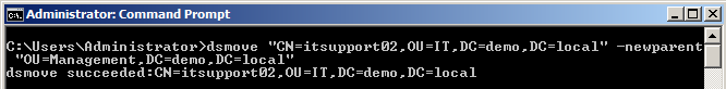 การใช้ dsmove และ dsmod สำหรับ Active Directory