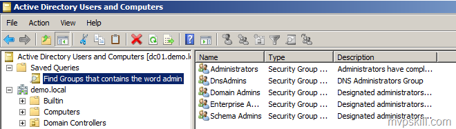 วิธีการ สร้าง Saved Queries สำหรับ Active Directory