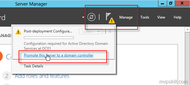 วิธีติดตั้ง Domain Controller สำหรับ Windows Server 2012