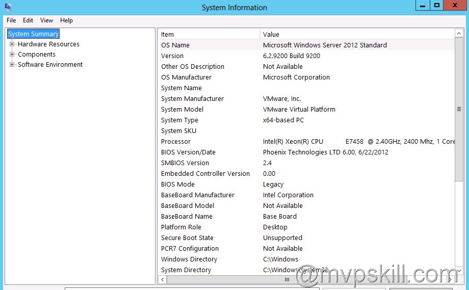 การใช้งาน systeminfo.exe, การใช้งาน msinfo32.exe, การเก็บข้อมูล System Infomation ของ Windows,