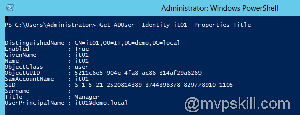 PowerShell ค้นหา Job Title จาก User บน Active Directory