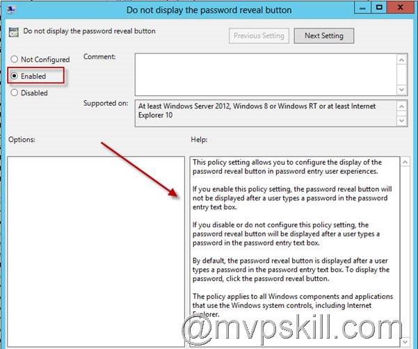 Windows Group Policy Prevent Password Revealing