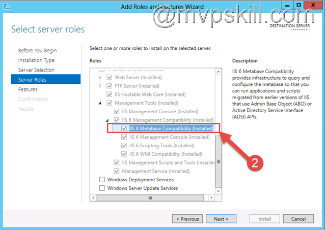 ปัญหา IIS8.0 Metabase is required to install Microsoft UrlScan Filter v3.1.