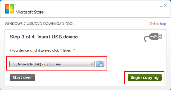 สร้าง Bootable ด้วย เครื่องมือ Windows7-USB-DVD-tool.exe