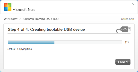 สร้าง Bootable ด้วย เครื่องมือ Windows7-USB-DVD-tool.exe