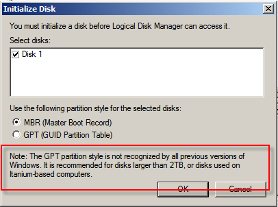 Windows Server 2008 Configuring Disks