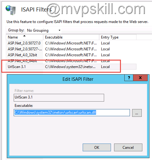 ปัญหา IIS8.0 Metabase is required to install Microsoft UrlScan Filter v3.1.