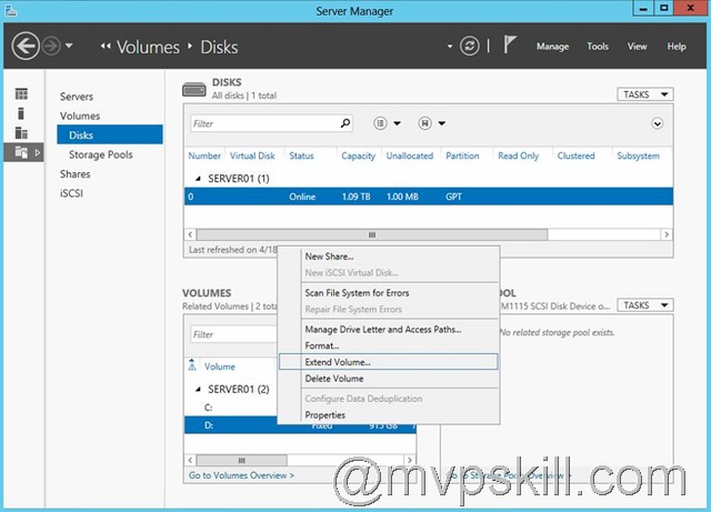 How to Shrink a Volume in Windows 2012