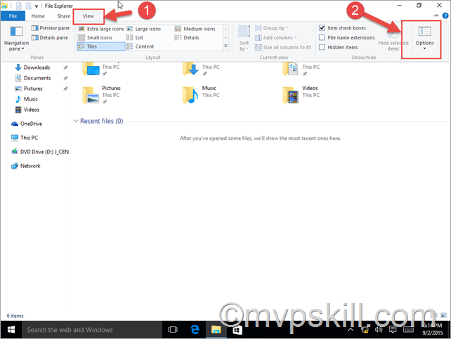 windows 10 เปลี่ยน Default My computer, ตั้งค่า Windows 10 ให้เปิด File Explorer เป็น This PC