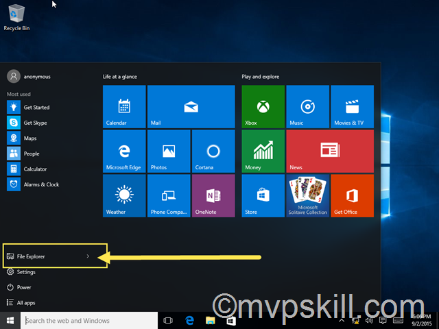 windows 10 เปลี่ยน Default My computer, ตั้งค่า Windows 10 ให้เปิด File Explorer เป็น This PC
