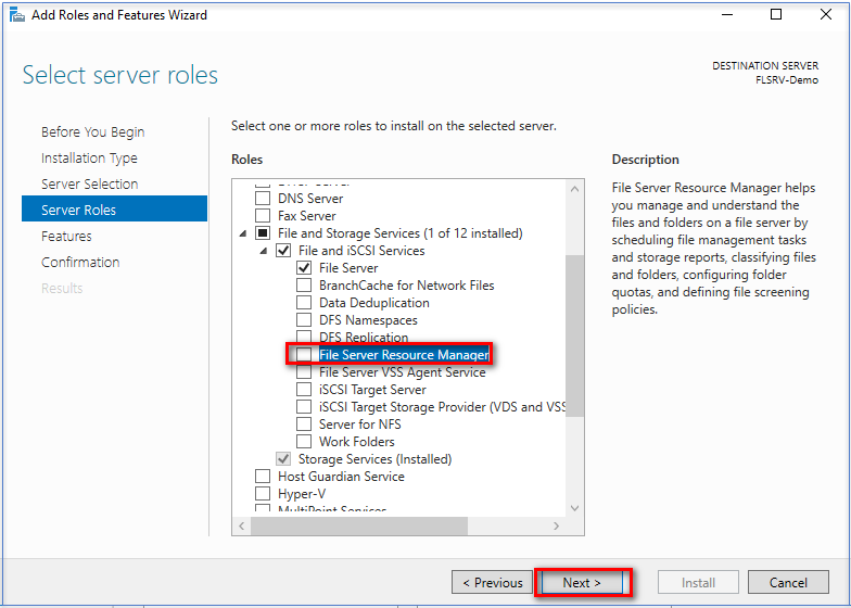 File Server Resource Manager (FSRM) 