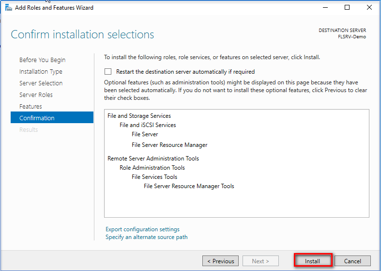 File Server Resource Manager (FSRM) 