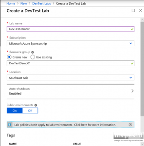 การสร้าง DevTest Lab#2