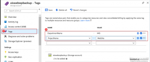 การกำหนด Tag ให้กับ Storage Account