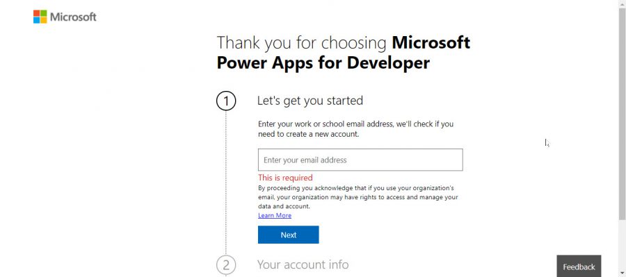 Register New Power Apps